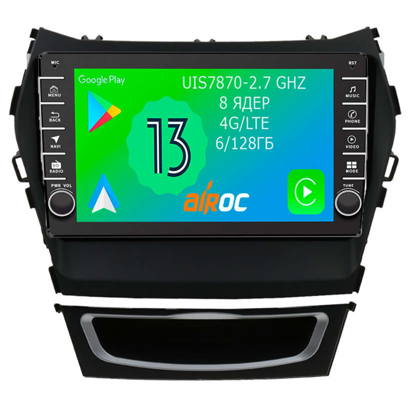 Штатная магнитола с физическими крутилками для Hyundai Santa Fe 2012-2019 Airoc AB-2019