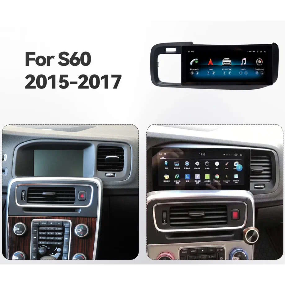 Магнитола Carmedia JT-V8002 для Volvo S60, V60 2015-2017 (с сохранением штатного меню)