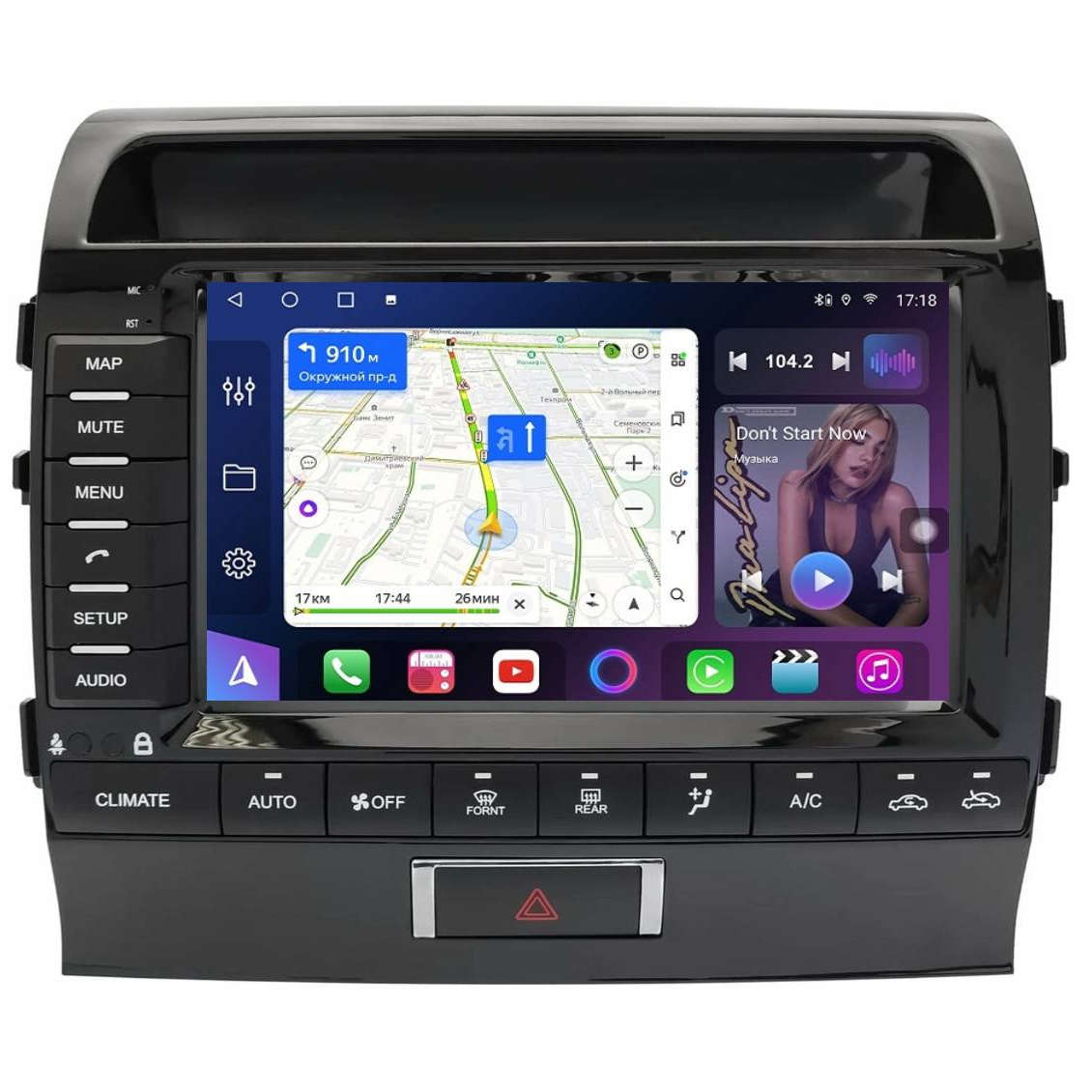 Штатная магнитола FarCar HL381M TYPE A/B/C для Toyota Land Cruiser 200 2007-2015 top